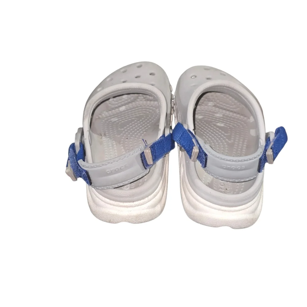 CROCS Kids Duet Max Clogs Gray and Blue Shoes Size 11C Unisex